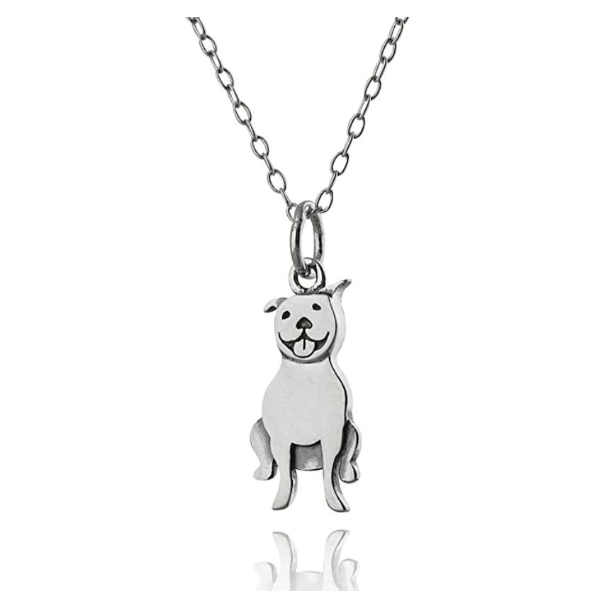 sterling silver pitbull pendant