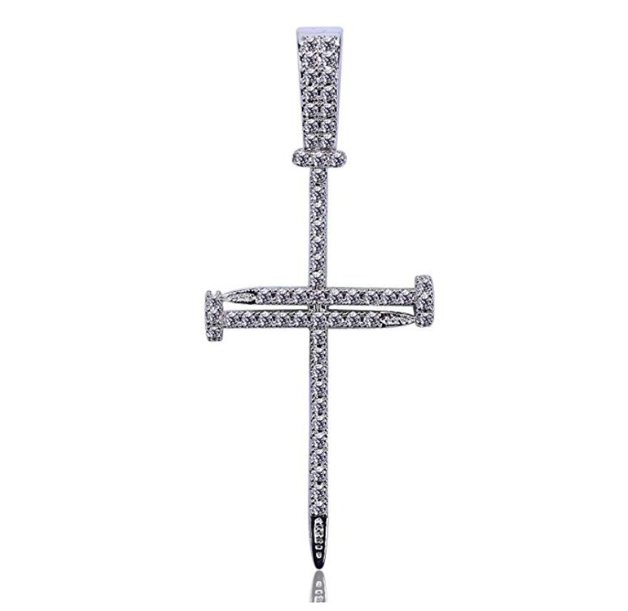 Skinny Nail Cross Necklace Simulated 