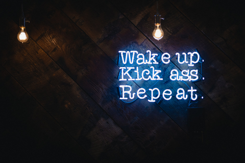 Wake Up Kick Ass Repeat Boss Life 