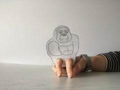 gorilla with fingers for legs