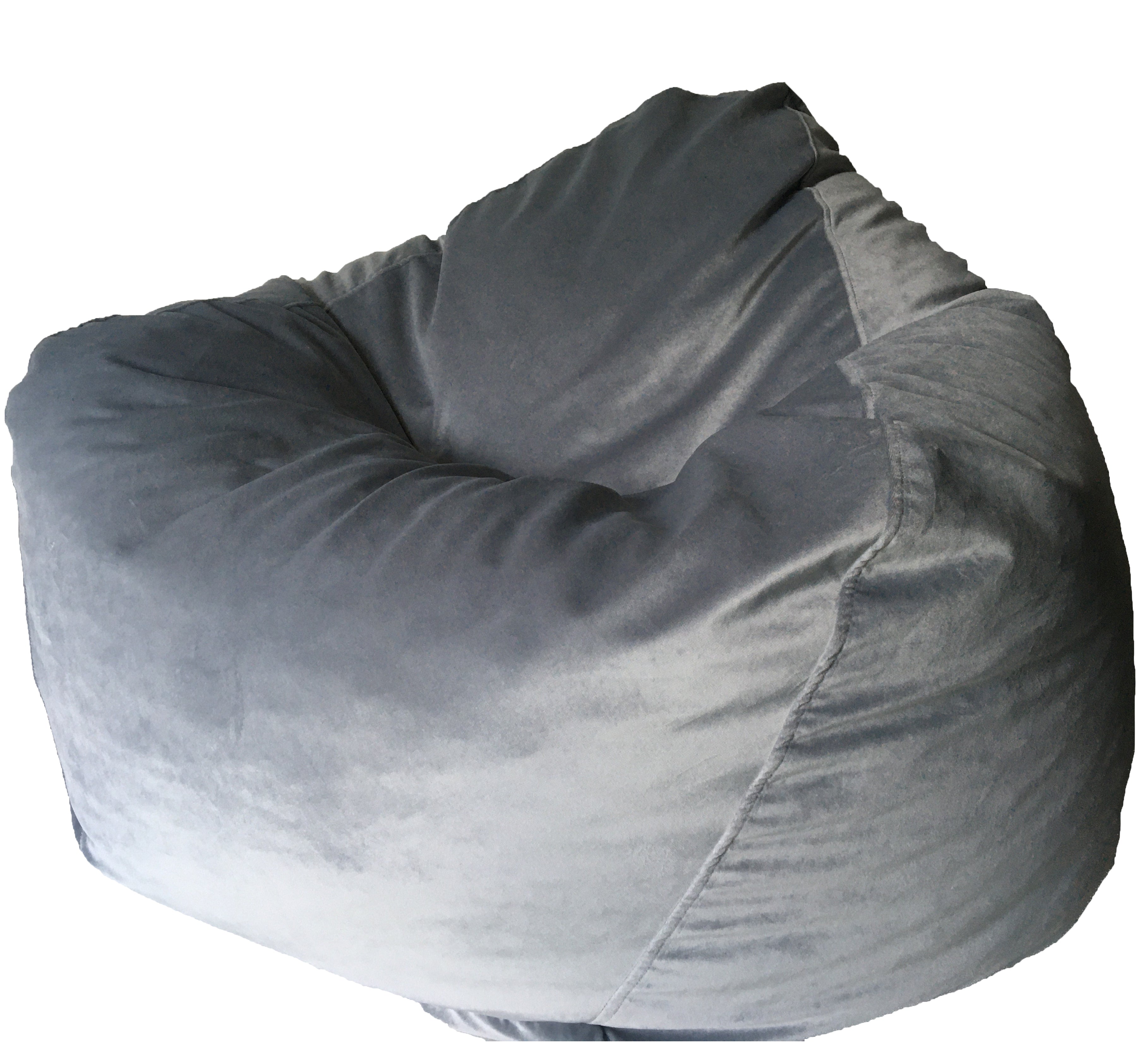 silver velvet bean bag