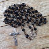 Bronze Rosary with black onyx beads