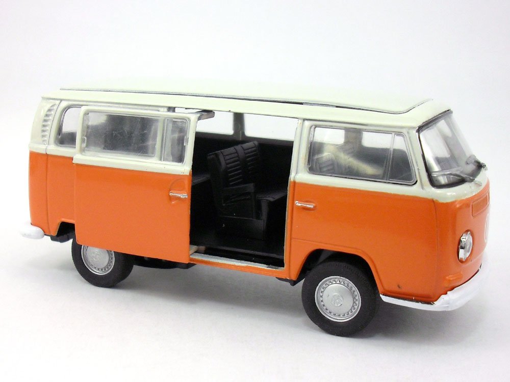 Details about   WELLY 1972 VW VOLKSWAGEN BUS T2 TRANSPORTER WHITE-ORANGE 1:34 DIE CAST MODEL 