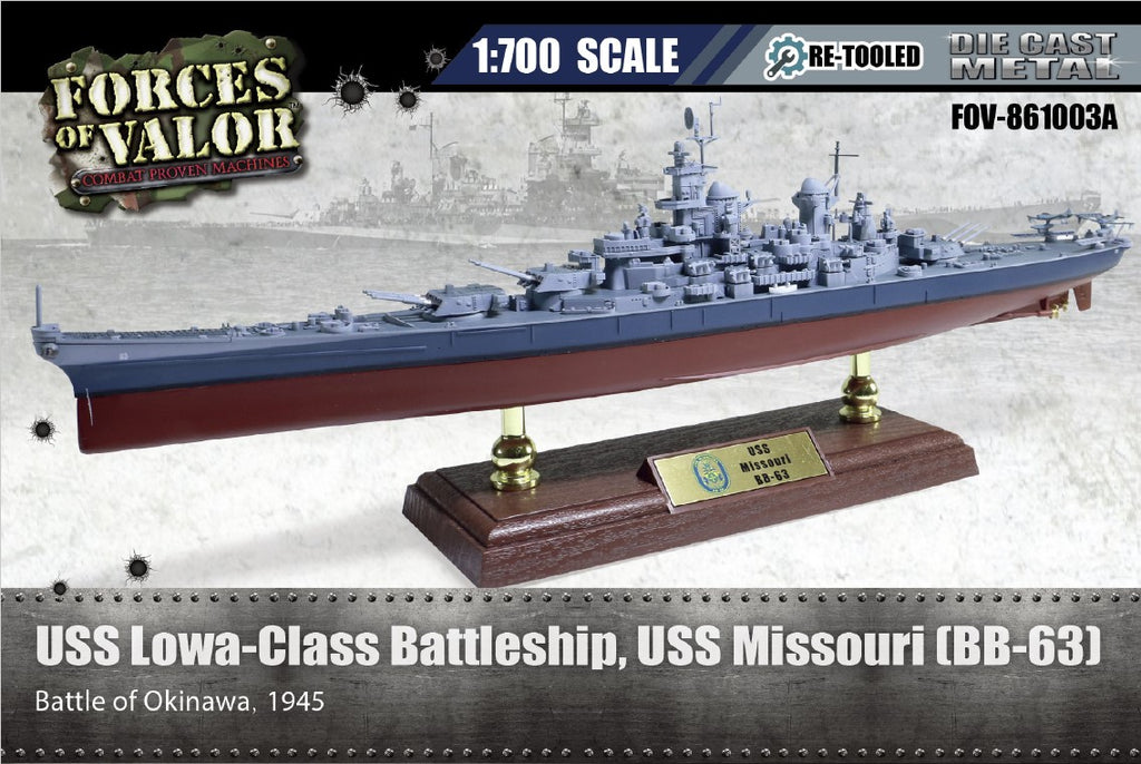 USS Lowa Class Battleship Force of Valor 861003A BB-63 USS Missouri Pacific T 