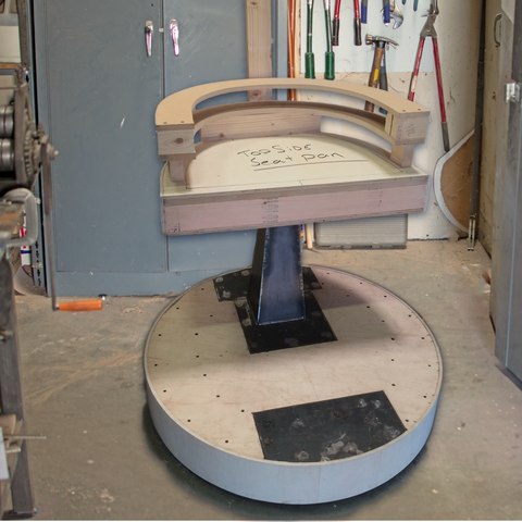 Lee Display manufacturing a custom built Judge's Chair for a promotional event.