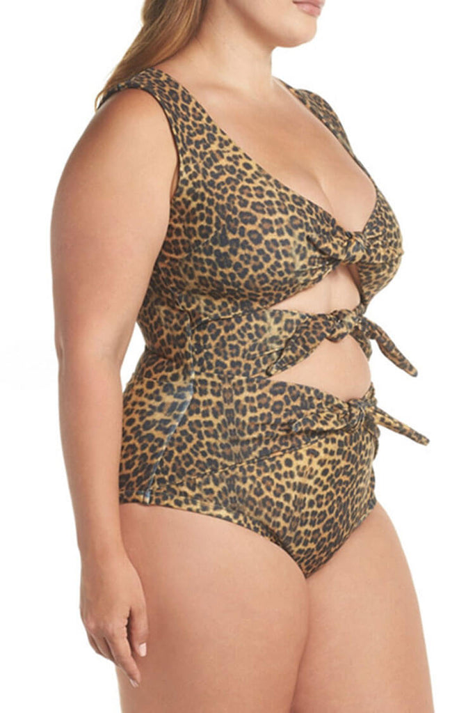 leopard bathing suit plus size