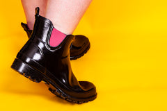 Black Glossy Ankle Wellies