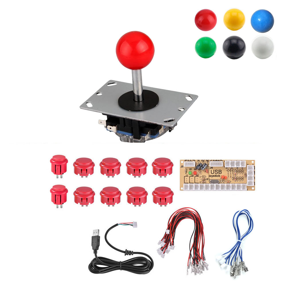 DIY Kits 2Pin Cable Buttons USB Encoder Board PC Joystick Fight RetroArcadeCrafts