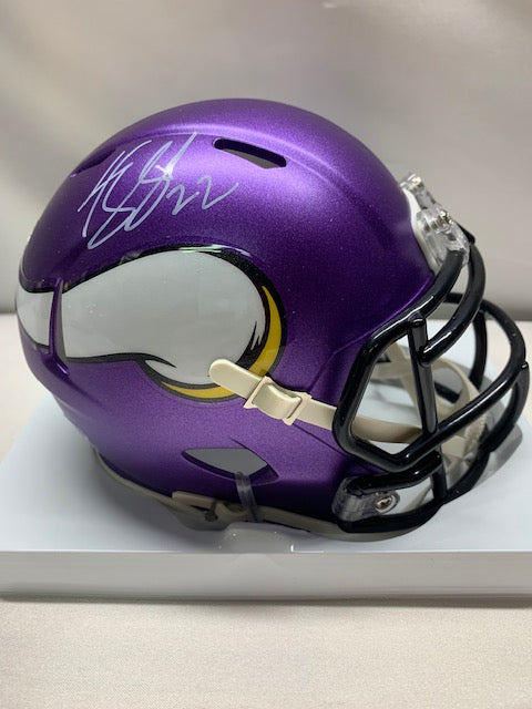 Justin Jefferson Signed Vikings Full-Size Authentic On-Field SpeedFlex  Helmet Inscribed Skol Vikings (Beckett COA)