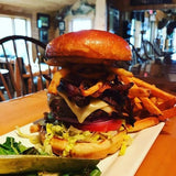 Burger at Bald Mountain Camps in Rangeley,Maine