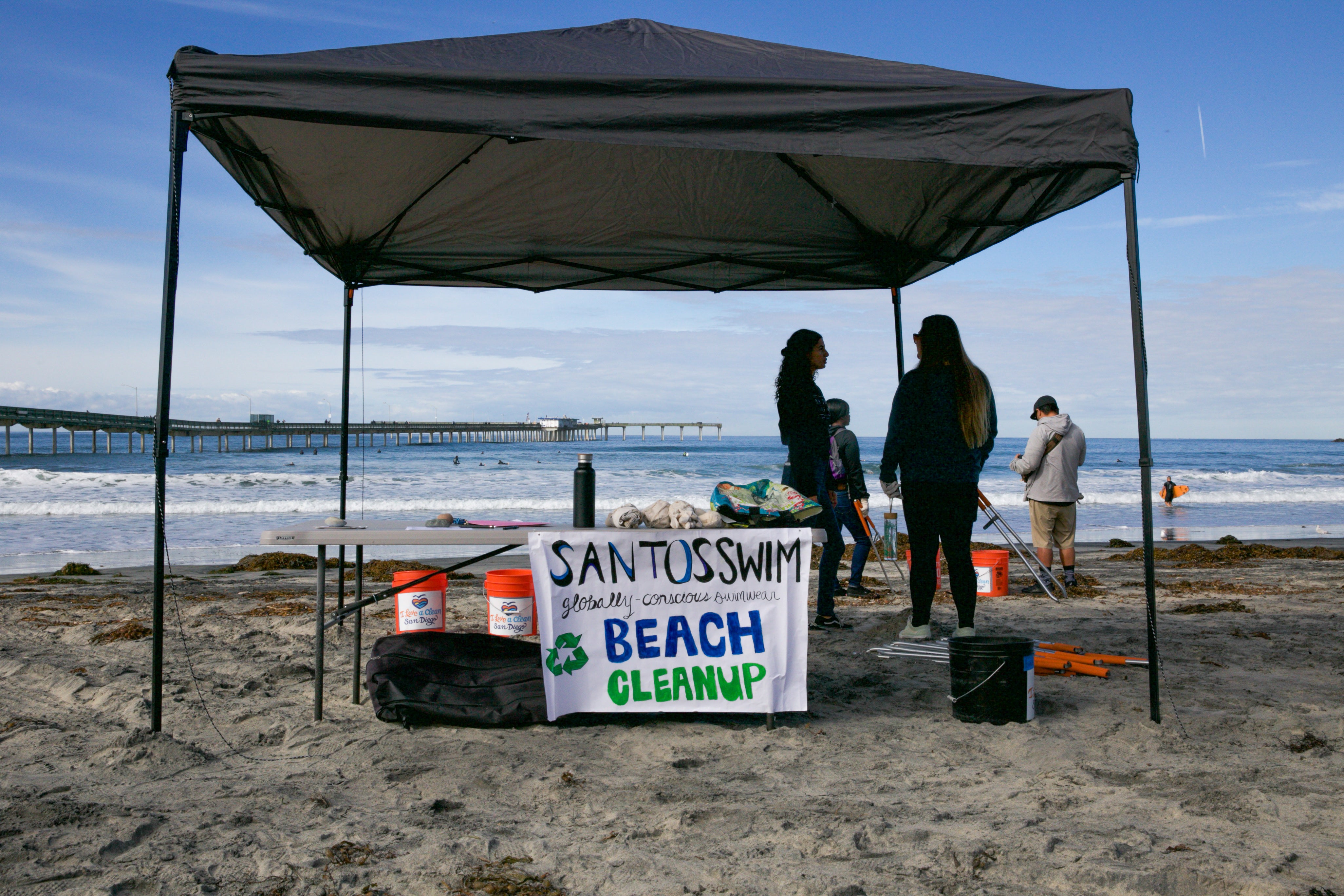 Santos Swim beach cleanup Ocean Beach San Diego