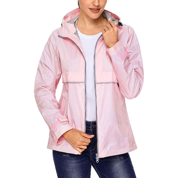 womens lined hooded raincoat