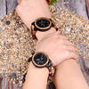 Montres en bois date automatique couple et unisexe