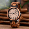 Montres en bois date automatique couple et unisexe