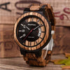 Montres en bois date automatique couple et unisexe