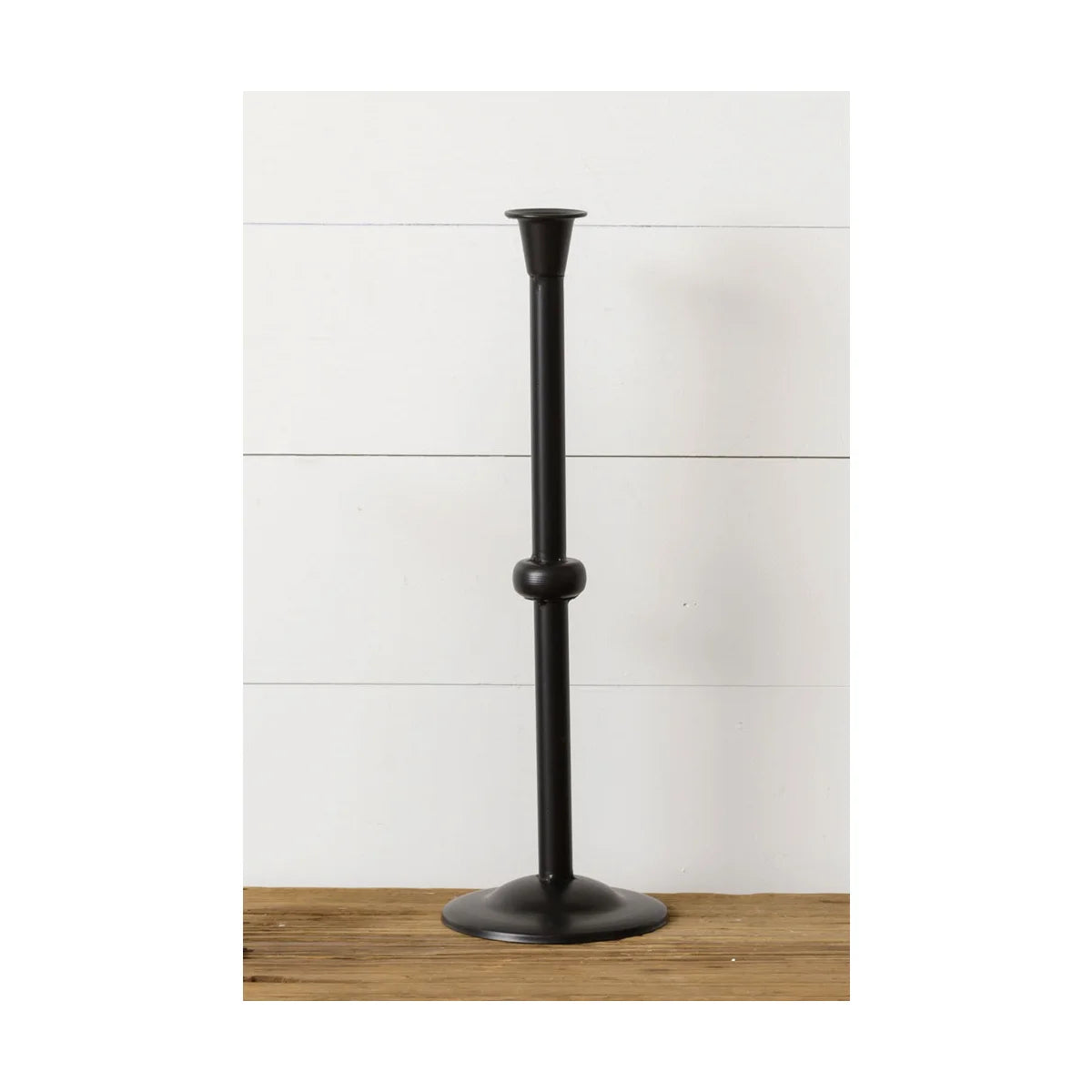 Candlestick 16.5 Inch Black Metal
