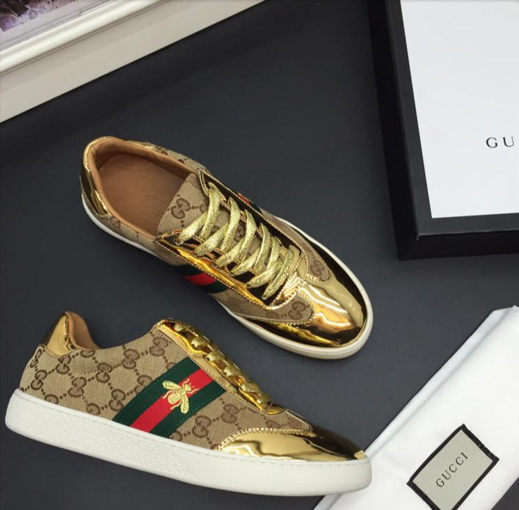 gold gucci shoes men