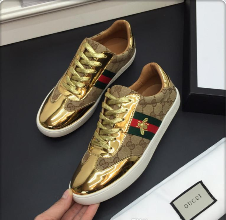 gucci gold sneakers