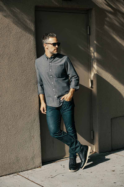 Business casual style in The Lou Black boot