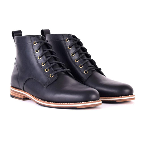 mens vintage black leather boots