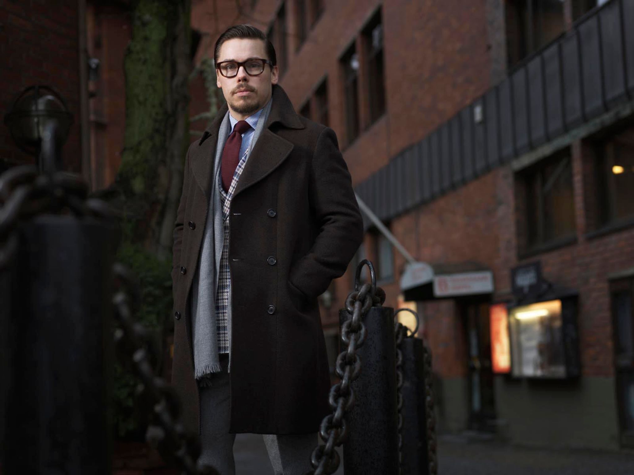 Brown wool overcoat