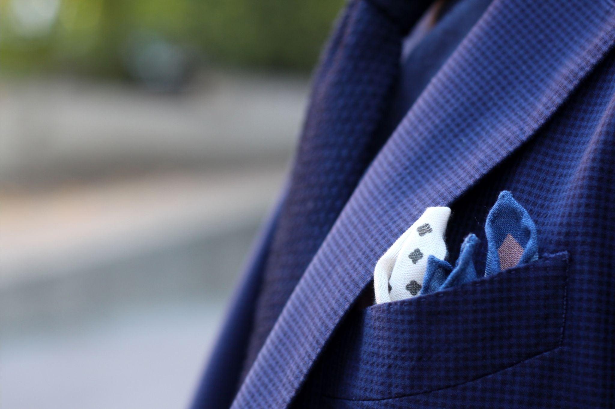 Christian Kimber pocket square with Lardini jacket