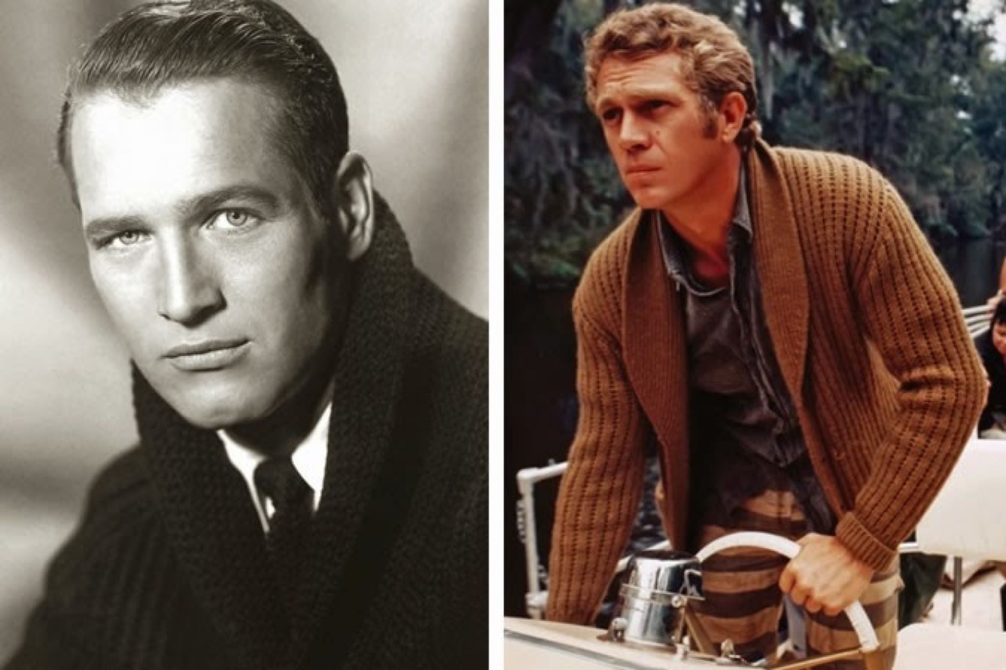 Classic shawl collar inspiration by Paul Newman and Steve Mcqueen