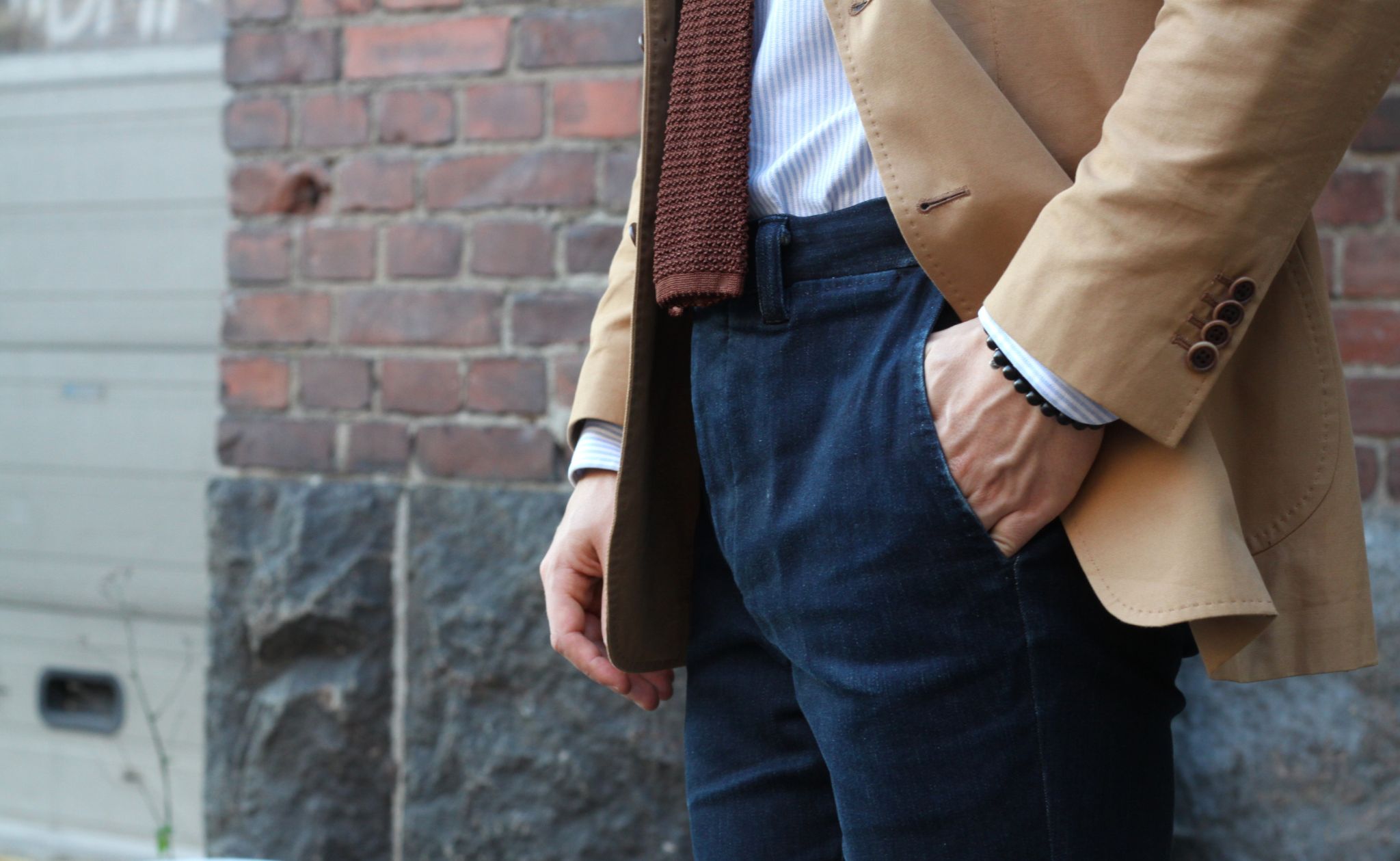 Cotton suit jacket - details and textures