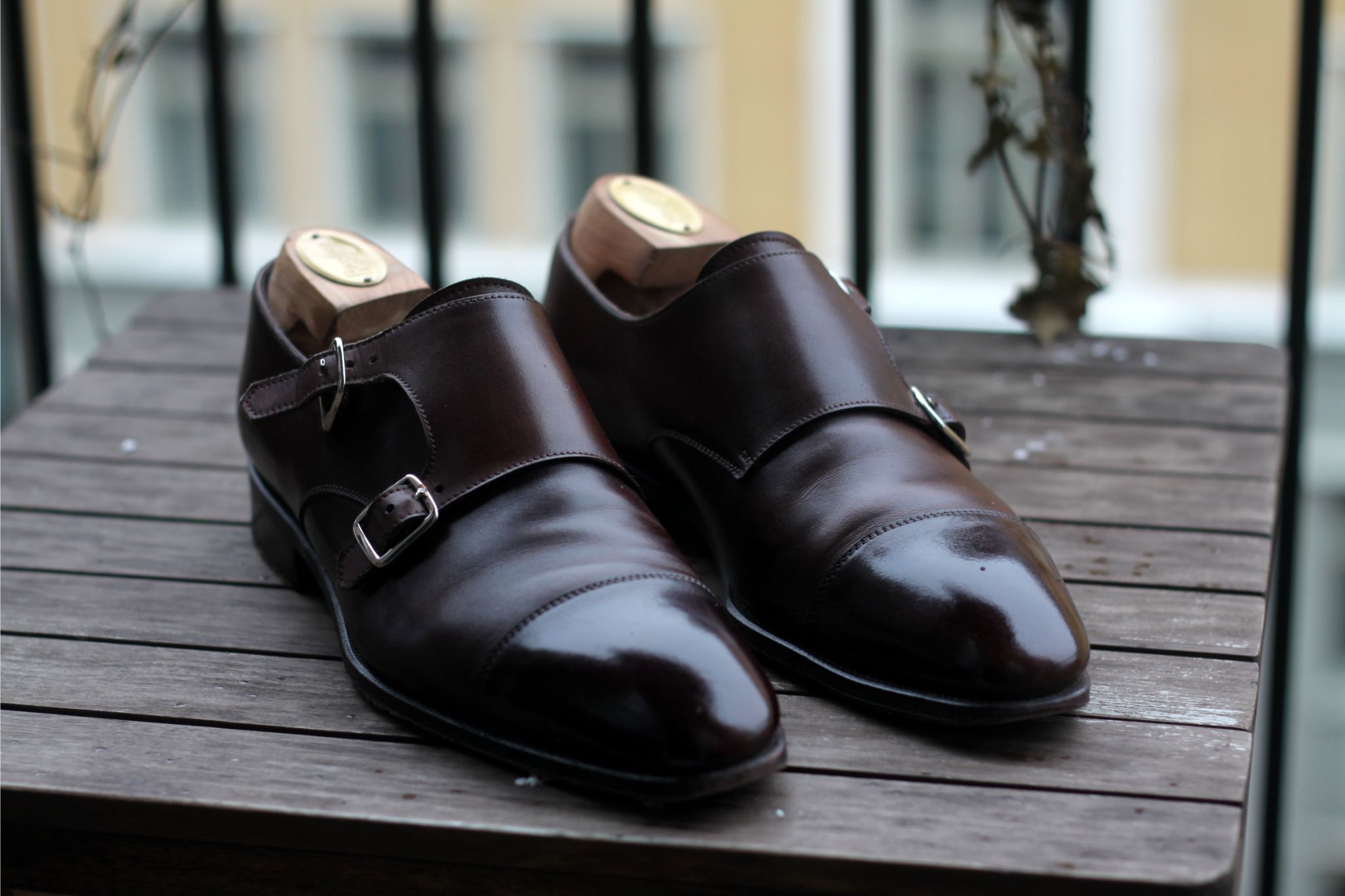 How to take care of your shoes - A pair of double-monks after restoring, cleaning and polishing.
