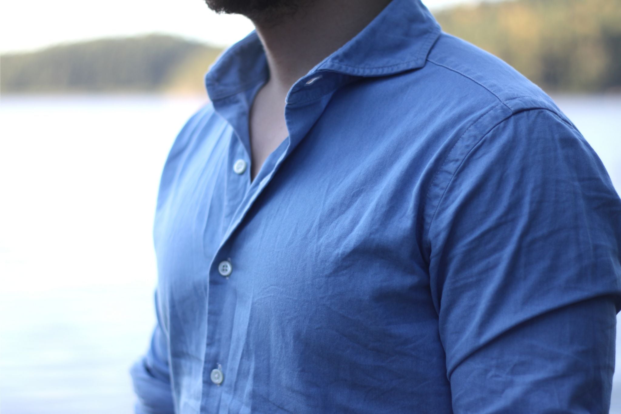 Proper Cloth denim shirt details - collar