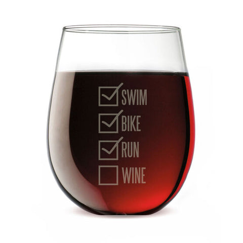 Triathlon wine glass