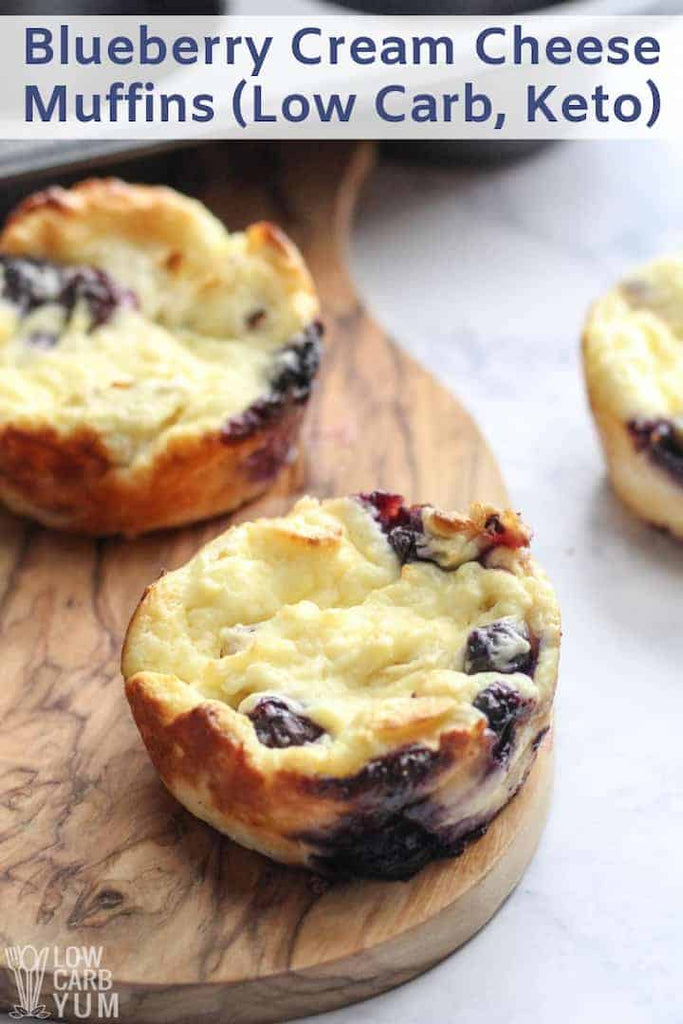 Low Carb Breakfast On The Go: Blueberry Cream Cheese Muffins