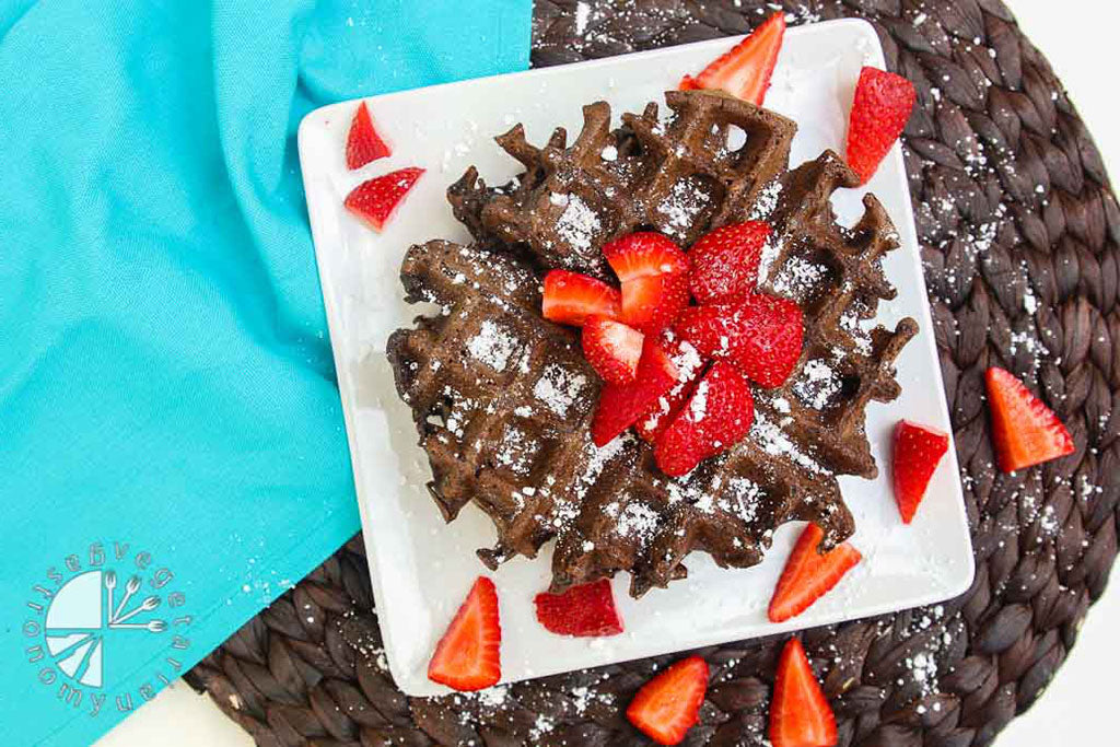 Vegetarian breakfast: Double chocolate chip waffles