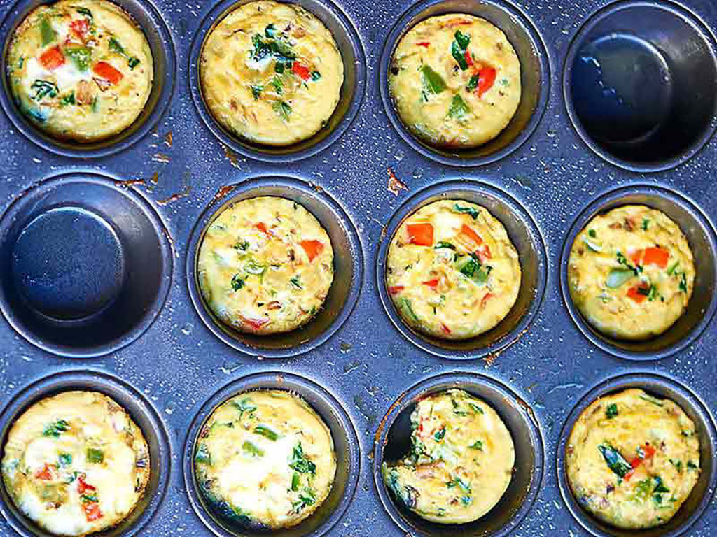 Vegetarian breakfast egg muffins