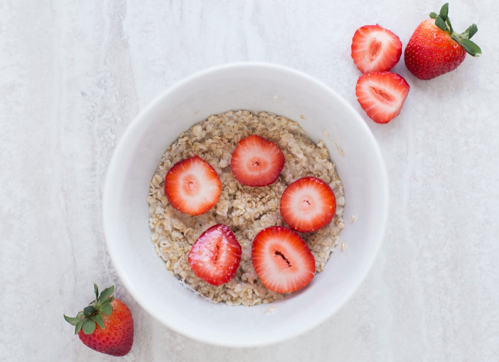 Low-carb cereal with strawberries
