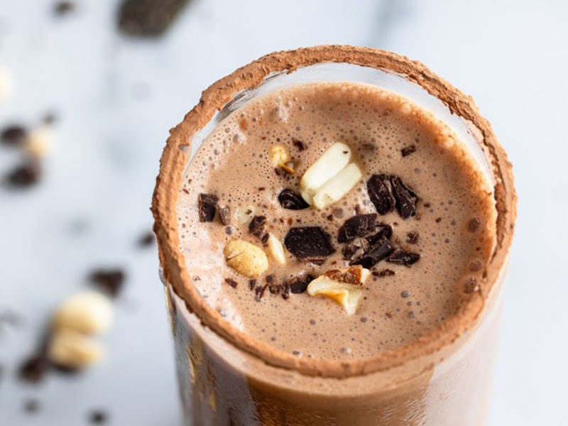 Peanut butter chocolate protein shake