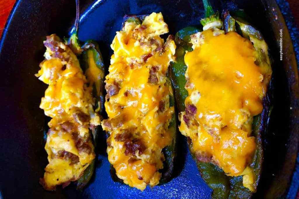 High-Protein Low-Carb Breakfast Poblano Peppers