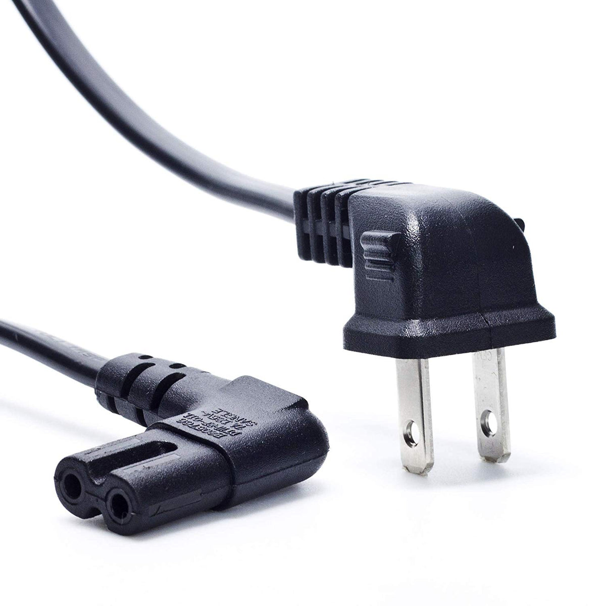 Tv Power Cable Cord 18awg Right Angle 90 Degree 2 Prong To L Shaped C7 For Samsung Philips 3820