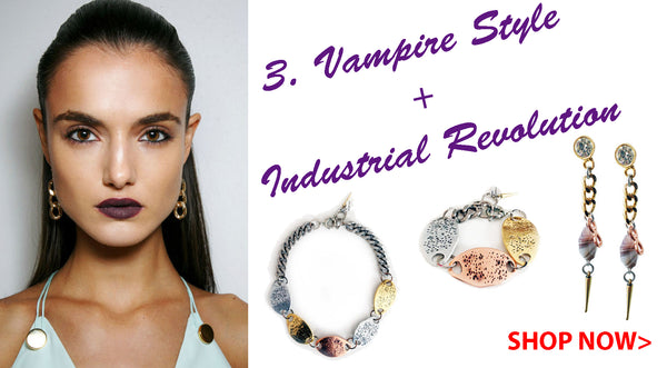 Vampire style makeup and Industrial revolution jewelry Spring Summer 2016 Maiden-Art.com