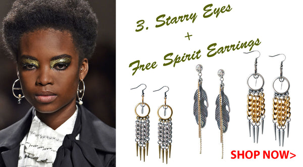 Starry Eyes makeup and free spirit earrings Spring Summer 2016 Maiden-Art jewelry 