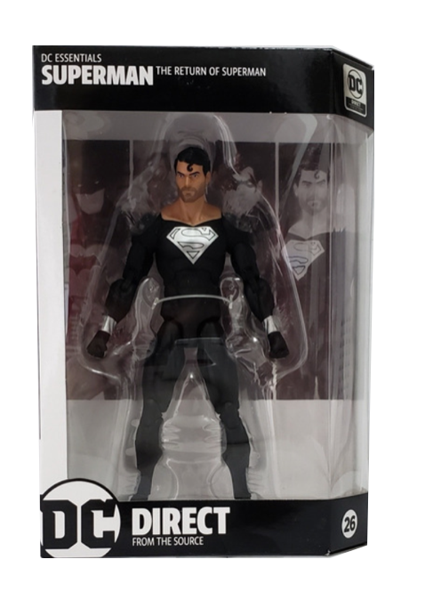 dc essentials black suit superman