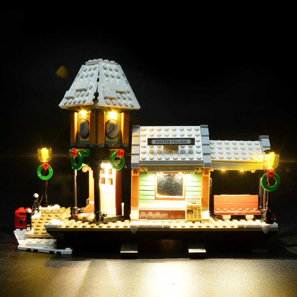 Kit For Lego Creator Winter Village Station | BriksMax Lightailing