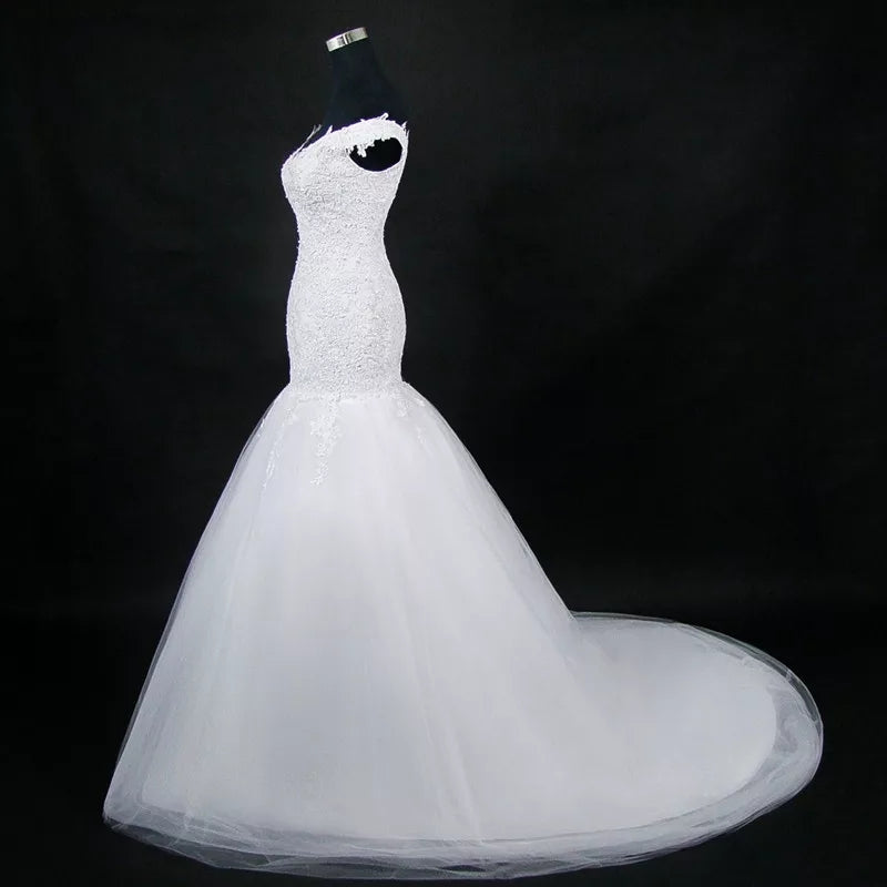 cap sleeve trumpet wedding dress