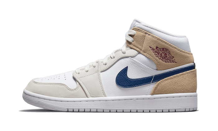 Air Jordan 1 Mid Tan Suede Navy – thesneakart