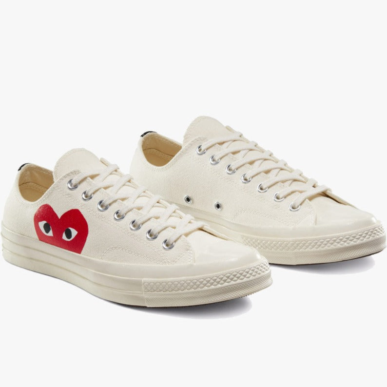 CDG PLAY X CONVERSE OFF WHITE TOP SNEAKER – The Modern Shop