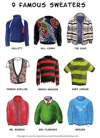 Nine Famous Sweaters