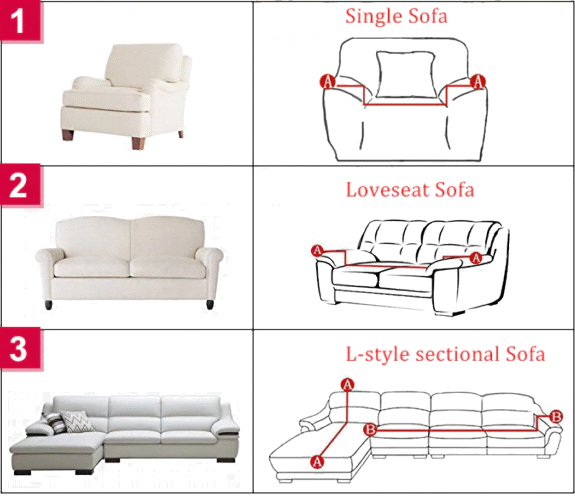 Sofa Couch Slipcover Measurements