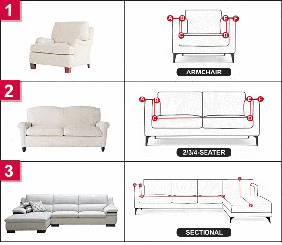 Sofa Couch Slipcover Measurements