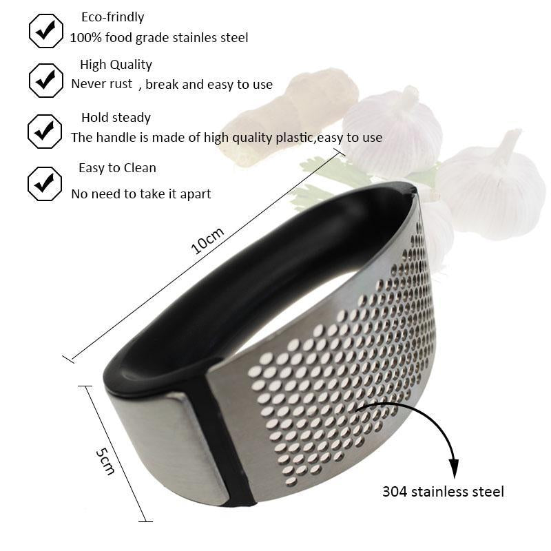 3 For 1! Metal Garlic Press/Peeler/Brush