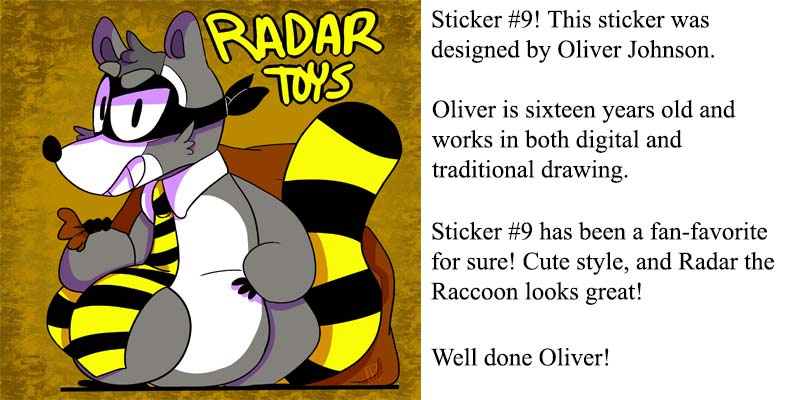 Radar Toys Sticker Number 9 Oliver Johnson Limited Edition Art